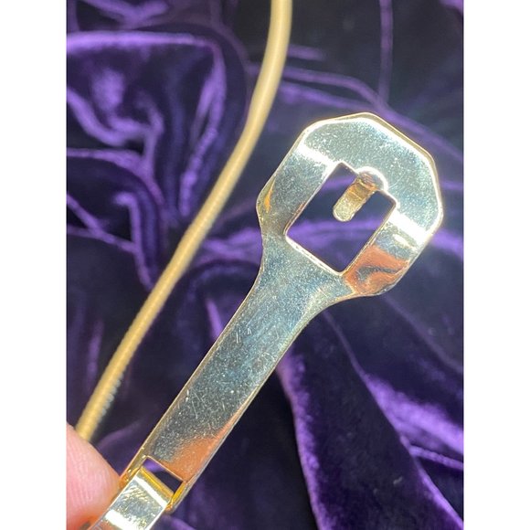 Vtg. 1980's Retro Metal Gold Tone Stretch Cable Belt Thin 31.5" Stretch to 37.5" - Picture 8 of 8